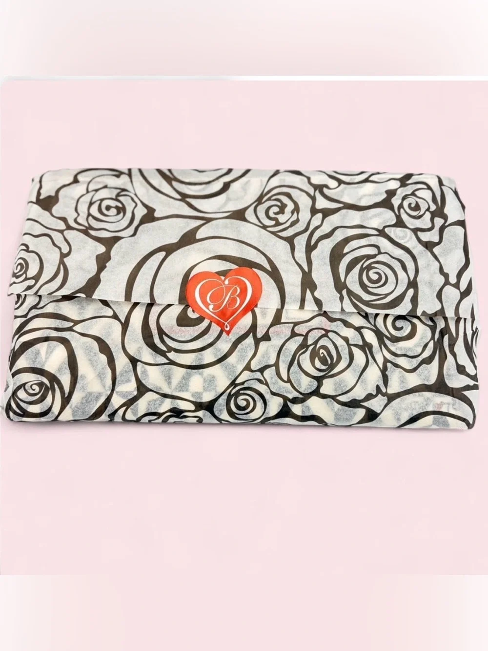 Brighton LOVE Canvas Zipper Pouch Cosmetic Bag Travel Black White Geometric NWOT